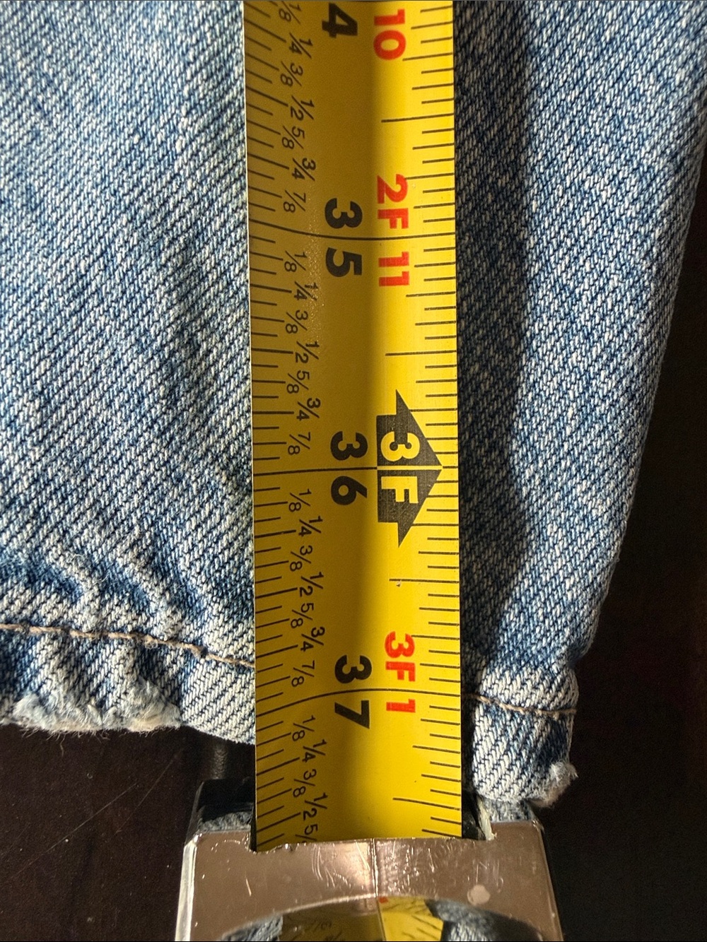 We The Free Light Wash Denim Jeans with Olive Rope Detail - Picture 6 of 10